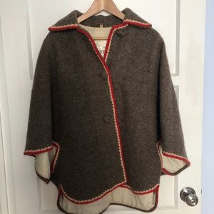 Vintage Hand Woven 100% Wool Coat - Made In Greece - image 1